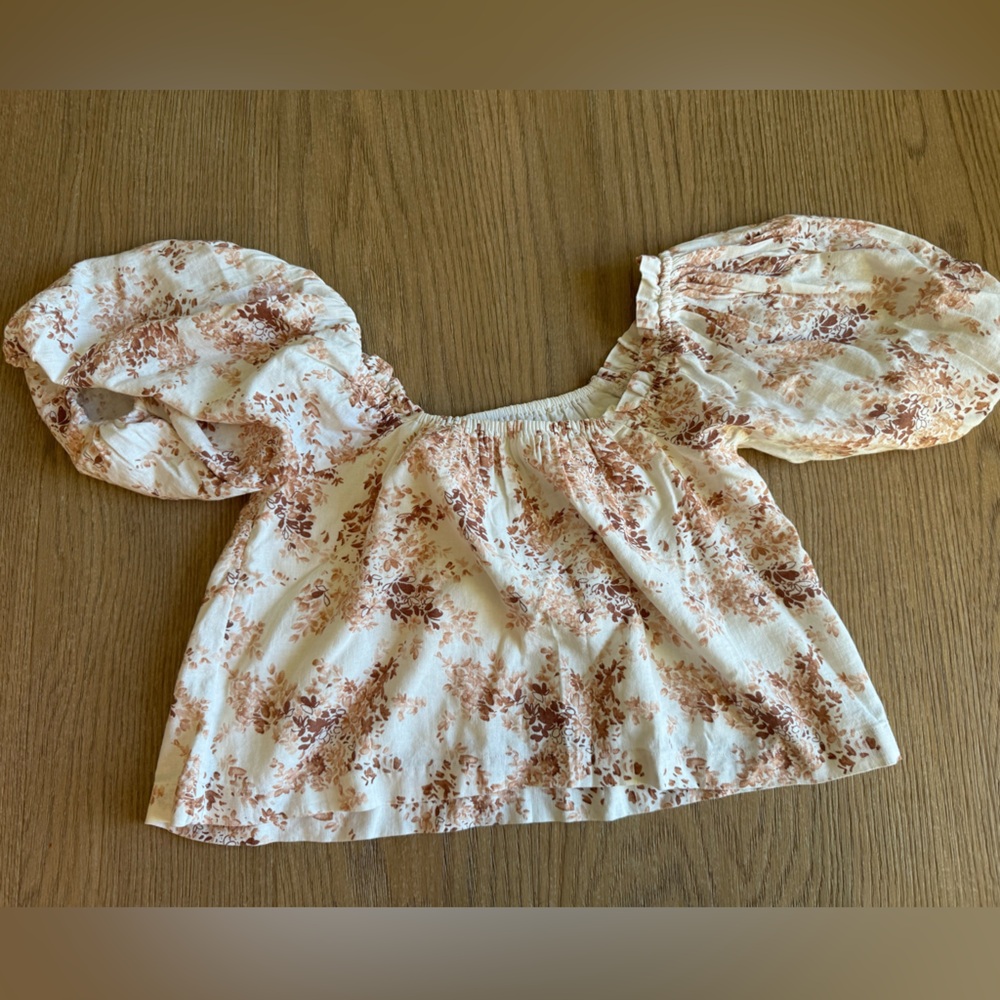 Abercrombie & Fitch Linen Blend Floral Blouse - Picture 3 of 4